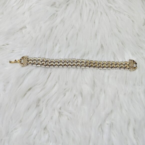 Goldette Vintage Gold Tone Mesh Link Retro Signed Bracelet - Picture 4 of 6